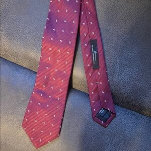 Burgundy Tie with White Accents